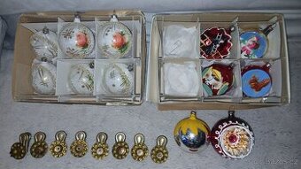 Staré Vánoční ozdoby - muchomůrky, ptáčci atd dle fotek