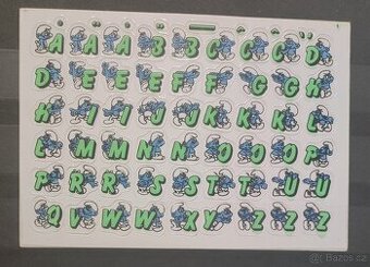 Retro samolepky šmoulové písmenka