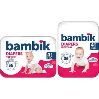Bambik Diapers 4 (7-18kg) 36ks