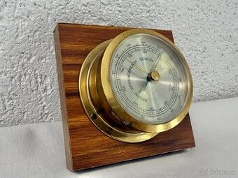 Nástěnný barometr v lodním stylu mosaz dřevo