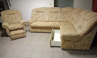 Rohová sedací souprava s křeslem