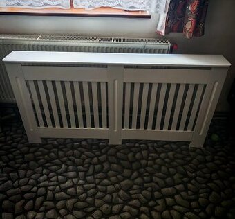Obložení radiátoru ve venkovském stylu 152x19x76 cm, bílé - 1