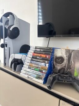 PlayStation 5 1TB, TOP 13 her, 3 ovladače, sluchátka