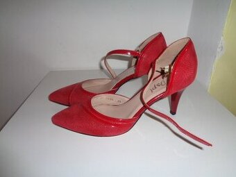 Plesové červené boty na ples, značkové Dapi, jednou použité