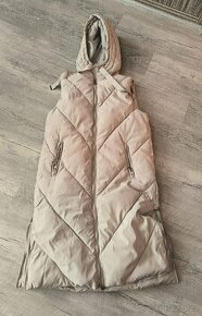 Dlouhá béžová tepla vesta DStreet Zipis