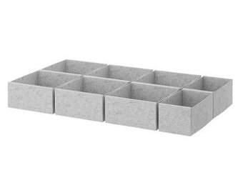IKEA KOMPLEMENT Krabice, sada 8 ks, světle šedá, 90x54 cm
