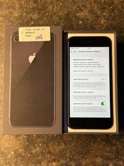 Apple iPhone 8 64GB černý + krabička, bat. 86%