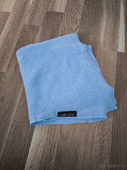 Velká bambusová dečka LULLALOVE Baby Blue Modrá