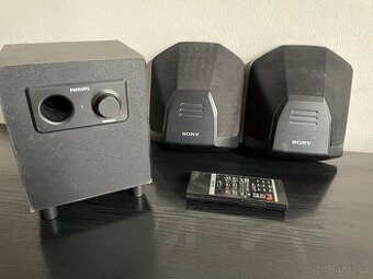 Reproduktory Sony + Zesilovač Philips (cena za vše)