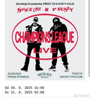 VSTUPENKA na koncert smacka 30.8