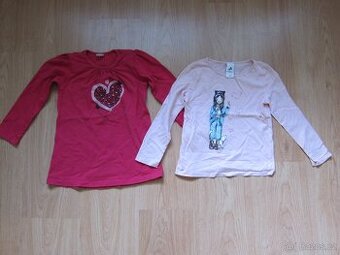 Set dívčí trička s dlouhým rukávem vel. 122