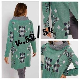 Úpletový dámský nový kabátek oversized vel.54