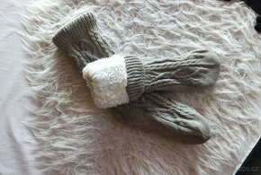 teplé domácí ponožky s kožíškem, protiskluz