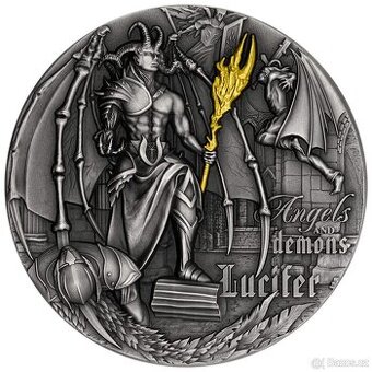 LUCIFER Angels and Demons 2 Oz Silver Coin - jen 500 ks
