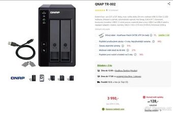 QNAP TR-002 - TOP v záruce + 2 x 4TB WD