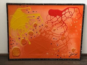 František Zobač - Oranž (1991), originál, akryl na plátně - 1