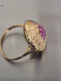 Starozitny prsten drahokam 18k