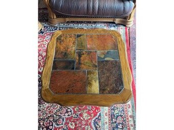 Dubový rustikální stůl s kachlemi,4541