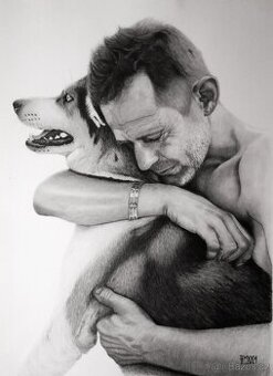 Kresba – Portrét – Domácí mazlíček – Pejsek, Kočička