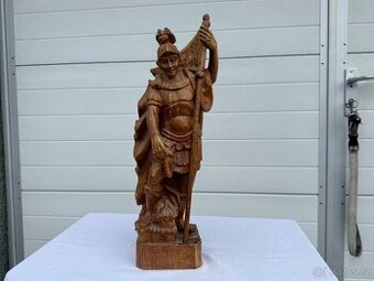 Svatý Florián velká dřevěná socha patron hasičů
