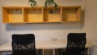 police, stůl, světlo, 2x kancelářské křeslo-nové