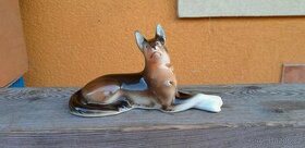 A27 Stará porcelánová soška psa stěně DUX