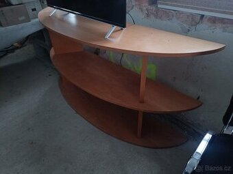 Televizní stolek zaoblený v dekoru olše 160 x 75 x 40 cm