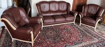 Luxusní italská kožená sedací souprava 3+1+1, 4334