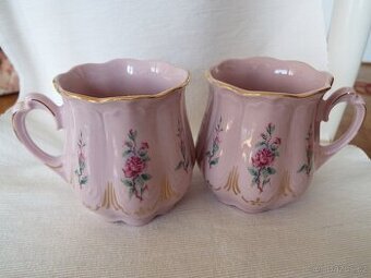 Prodám růžový porcelán - 2 hrnky