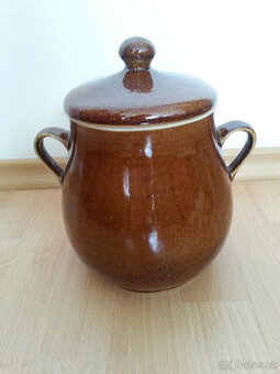 KERAMICKÁ NÁDOBA S POKLIČKOU