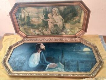 Nabízím sakrální obrazy ve větších zdobných rámech