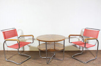 křesla H-80 + stolek,Jindřich Halabala