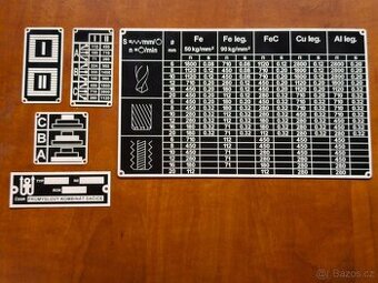 Štítky strojní vrtačky VS 20 a V 20