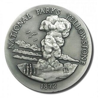 stříbrná medaile National Parks Yellowstone 1872 UNC