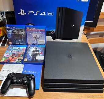 PS4 PRO 1TB + hry TOP stav