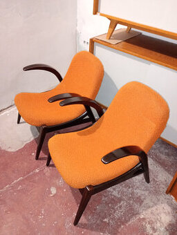 RETRO Křesla JAN VANĚK,vyr. ÚLUV,pár