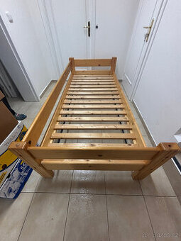 Dřevěná postel, 90×200 cm + 2 šuplíky