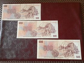 BANKOVKY 500 KČS 1973, VŠECHNY VYDANÉ SÉRIE, PĚKNÉ STAVY