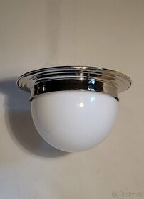 niklovaný lustr stropnice lampa bílý širm, až 2 ks - 1