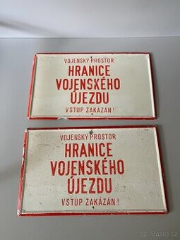 cedule hranice vojenského újezdu stará cedule hranice