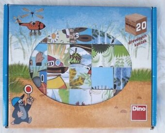 Dřevěné kostky Krtek 20 Dino