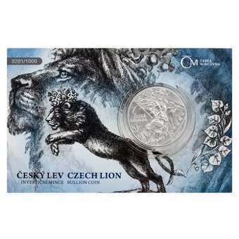 Stříbrná 2 OZ investiční mince Český lev 2024, ČÍSLOVANÁ