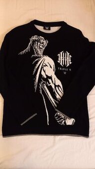 WWE svetr - WWE Triple H Kings Knitted Jumper Black Pullover