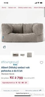 Dětský sedací vak pohovka