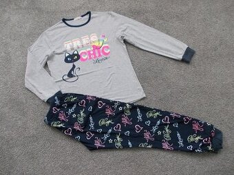 2x dlouhé pyžamo, vel. 152 / 158