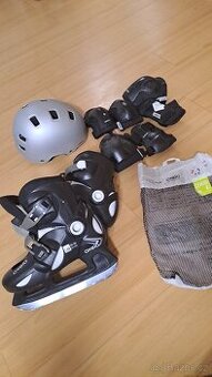 Rostoucí brusle vel. 34/36 , helma, chrániče