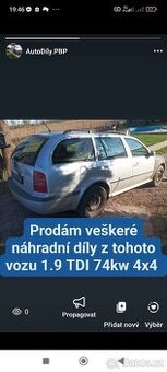Prodám převodovku z Octavia 1 1.9tdi 74kw 4x4