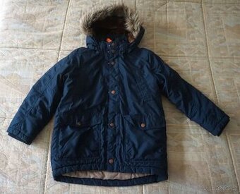 Dětská modrá zimní bunda/parka vel.122 zn.H&M