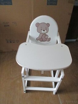 Nevyužitá masivní dětská jídelní židlička