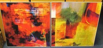 Růžičková - abstrakce tisk na Kapa - 100x100cm